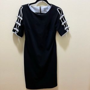 Ribbon Sleeves Black Dress